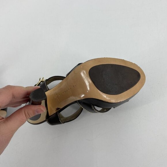 Barbara Bui brown  gold strappy buckle high heel sandals - Picture 5 of 16